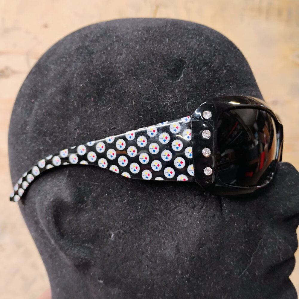 Bling NFL STEELERS Team Logo Rhinestone Designer Black Sunglasses